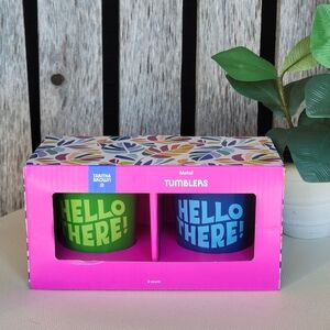 Tabitha Brown 2pk Metal Tumblers: Hello There! Green & Blue